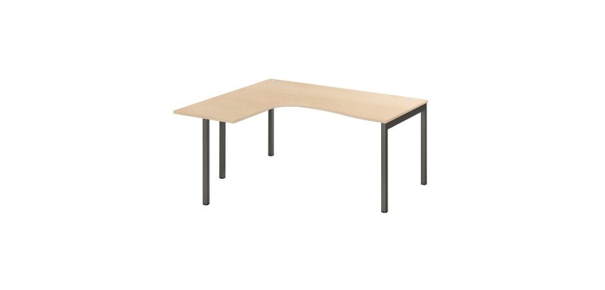 Compact desk Squadra with metal legs