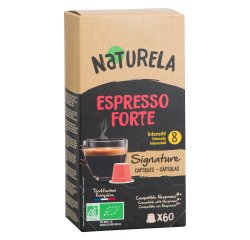 Kaffee Kapseln Naturela Signature Espresso forte - Intensität 8 - Schachtel mit 60