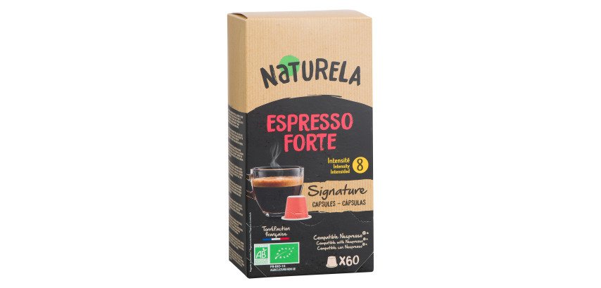 Capsules de café Naturela Signature Espresso forte - Intensité 8 - Boîte de 60