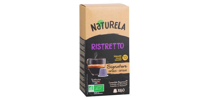 Capsules de café Naturela Signature Ristretto - Intensité 10 - Boîte de 60