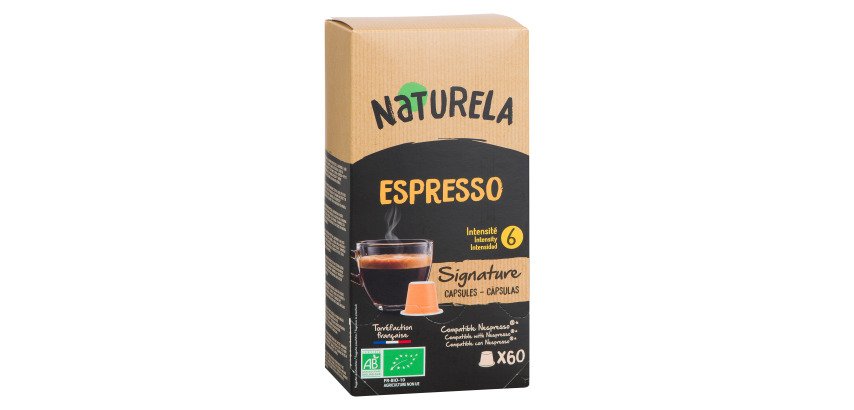 Capsules de café Naturela Signature Espresso - Intensité 6 - Boîte de 60