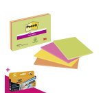 Block 45 neonfarbige Super Sticky Post-it Zettel 203 x 152 mm