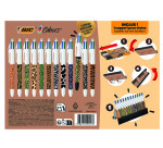 Stylo bille Bic 4 couleurs Collector Animal rétracatable pointe 1 mm - écriture moyenne - Coffret de 12