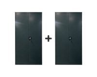 Pack armoire métal Primo portes battantes L 90 x H 185 x P 42 - corps anthracite/portes anthracite 1+1 gratuite