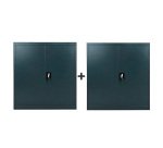Pack armoire métal Primo portes battantes L 90 x H 102 x P 42 - corps anthracite/portes anthracite 1+1 gratuite