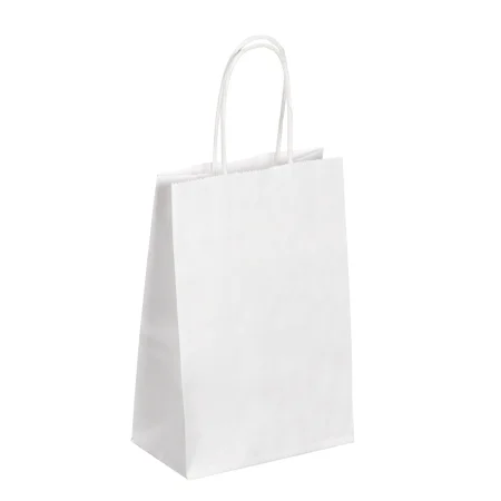 50 sacs, papier 27 cm x 32 cm x 21,5 cm blanc avec