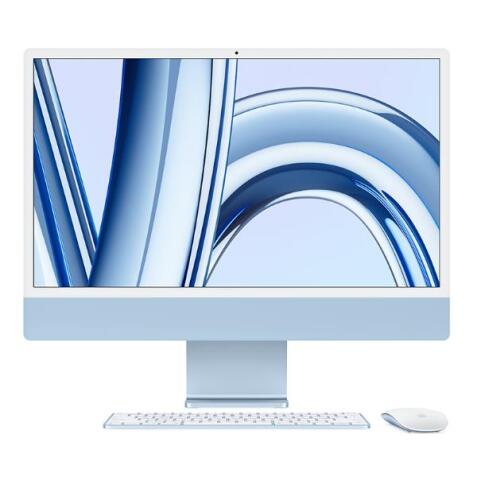 iMac 24" con display Retina 4,5K: Chip Apple M3 con CPU 8-core e GPU 10-core, 256GB SSD - Azzurro