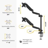 BRACCIO MONITOR DOPPIO VERTICALE PLATINUM SERIES