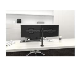 Braccio doppio monitor crossbar Focus - Nero