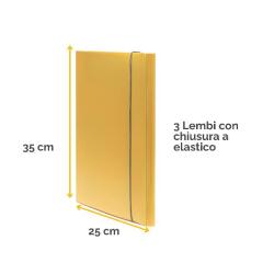 Cartella 3 lembi Holos giallo in plastica riciclata