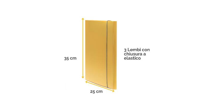 Cartella 3 lembi Holos giallo in plastica riciclata