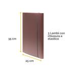 Cartella 3 lembi Holos marrone in plastica riciclata
