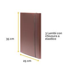 Cartella 3 lembi Holos marrone in plastica riciclata