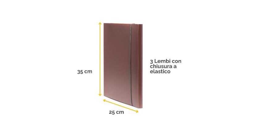 Cartella 3 lembi Holos marrone in plastica riciclata
