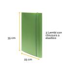 Cartella 3 lembi Holos verde in plastica riciclata