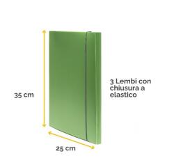 Cartella 3 lembi Holos verde in plastica riciclata