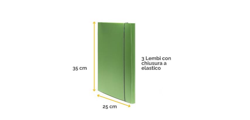 Cartella 3 lembi Holos verde in plastica riciclata
