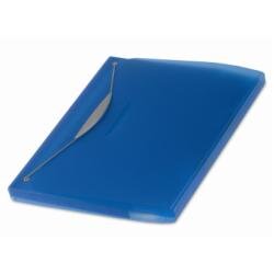 Cartella Congressi trasparente blu ppl 0 7mm blocco 25 fogli portapenne tasca portacd e porta bv  4 scomparti per fascicoli