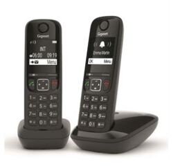 Teléfono Gigaset AS690 Duo Teléfono DECT/analógico con bloqueo de llamadas Negro