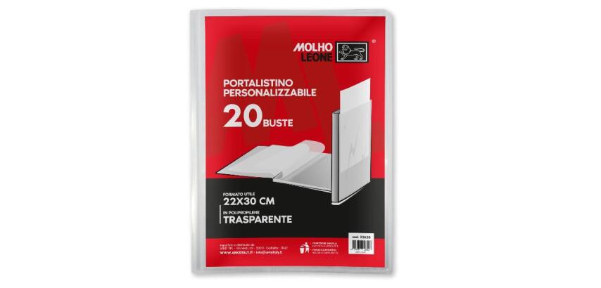 CF24 PORTALISTINI PERSONALIZZABILI TRASPARENTI 20 BUSTE