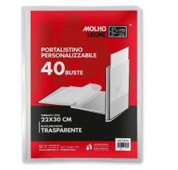 CF12 PORTALISTINI PERSONALIZZABILI TRASPARENTI 40 BUSTE