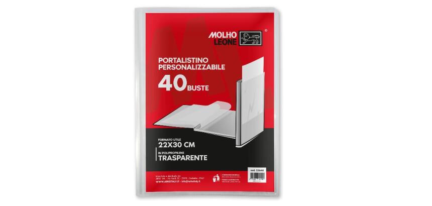 CF12 PORTALISTINI PERSONALIZZABILI TRASPARENTI 40 BUSTE