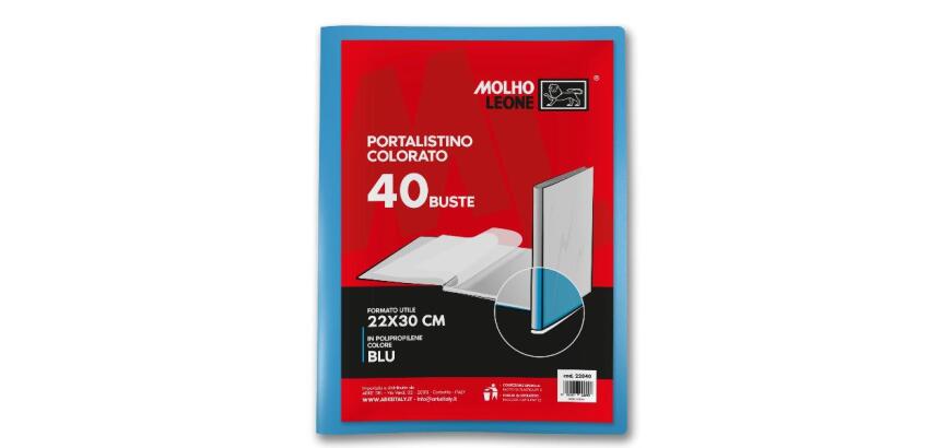 Portalistino 40 buste azzurro (conf. 12)