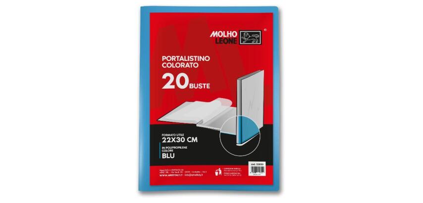 Portalistino 20 buste azzurro A4 (conf.24)