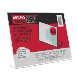 CORNICE A L IN PLEXIGLASS DA TAVOLO CM 21 X 15 (ORIZZONTALE)