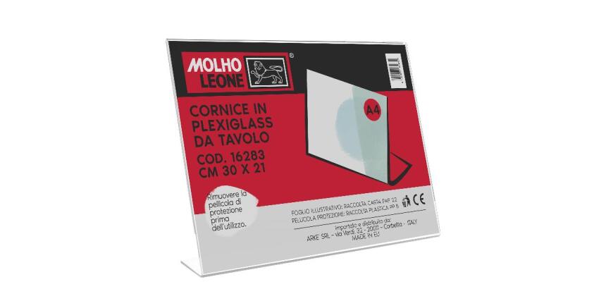 CORNICE A L IN PLEXIGLASS DA TAVOLO CM 30 X 21 (ORIZZONTALE)