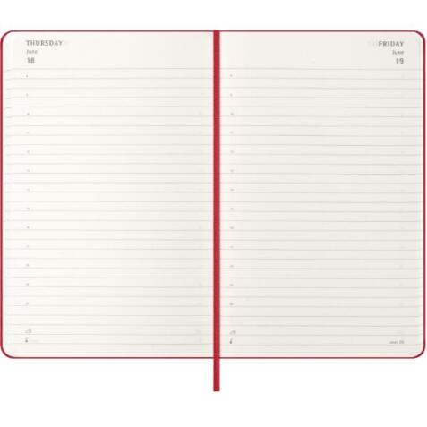 AGENDA GIORNALIERA 2026 ROSSO COPERTINA RIGIDA LARGE