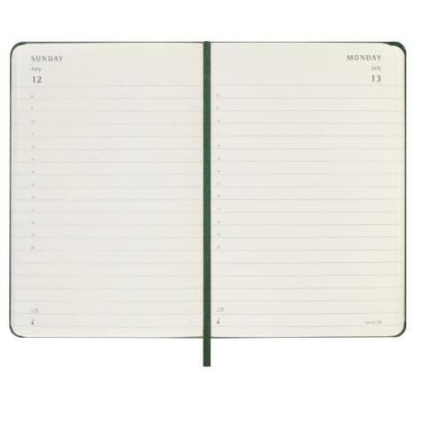 AGENDA GIORNALIERA 2026 VERDE COPERTINA RIGIDA POCKET