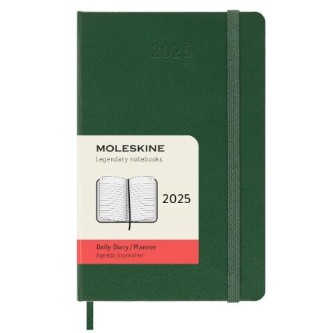 AGENDA GIORNALIERA 2025 VERDE COPERTINA RIGIDA POCKET