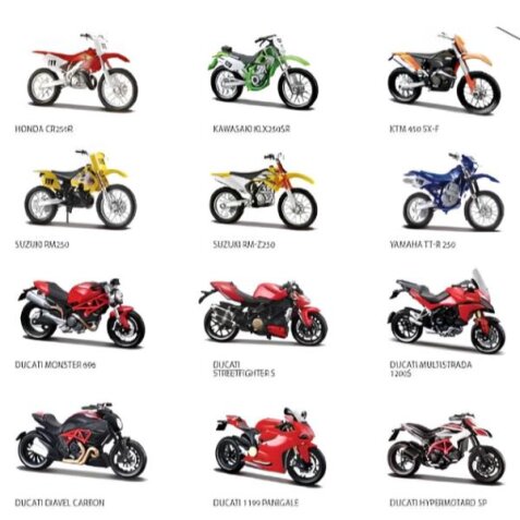 Moto assortite 1:18