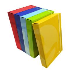 PORTA PROGETTI DORSO 5 25x34x5 ELASTICO PIATTO CARTONE PESANTE PLASTICA LUCIDA COLORI ASSORTITI