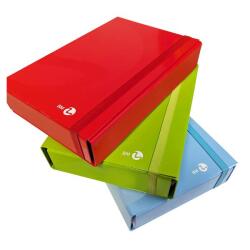 PORTA PROGETTI DORSO 7 25x34x7 ELASTICO PIATTO CARTONE PESANTE PLASTICA LUCIDA COLORI ASSORTITI