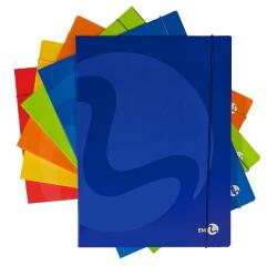 CF 6 CARTELLINE 3 LEMBI COLOR CON ELASTICO TONDO A4 25 5x35 COVER 700GR DORSO 1CM COLORI ASSORTITI