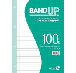 Ricambi BandUP forati rinforzati - A4 - 1 rigo c/margine - 100gr - BM - conf. 40 pezzi