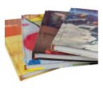 CF 4 QUADERNI MAXI CARTONATI A4 70GR RIGATURA 1R FG 128+1 COVER CARTO NATA PLASTICA LUCIDA 4 GRAFICHE ASSORTITE