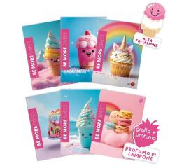 CF10 QUADERNI MAXI SWEET A4 100GR RIGATURA Q  FG 24 COVER PESANTE PLASTICA OPACA GLITTER+PROFUMO