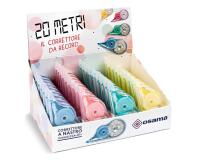 Correttore a nastro 20 Metri - 5 mm x 20 m - involucro colori assortiti pastello - Osama