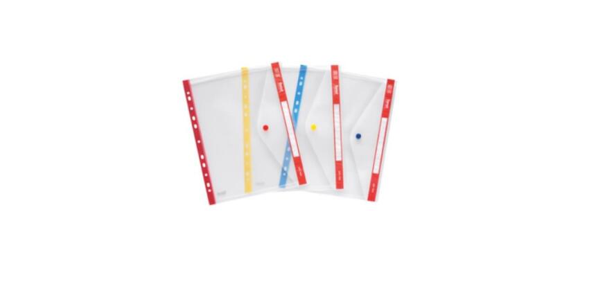 BUSTA C/BOTTONE ED ETICHETTA PERSONALIZZABILE - ROSSO