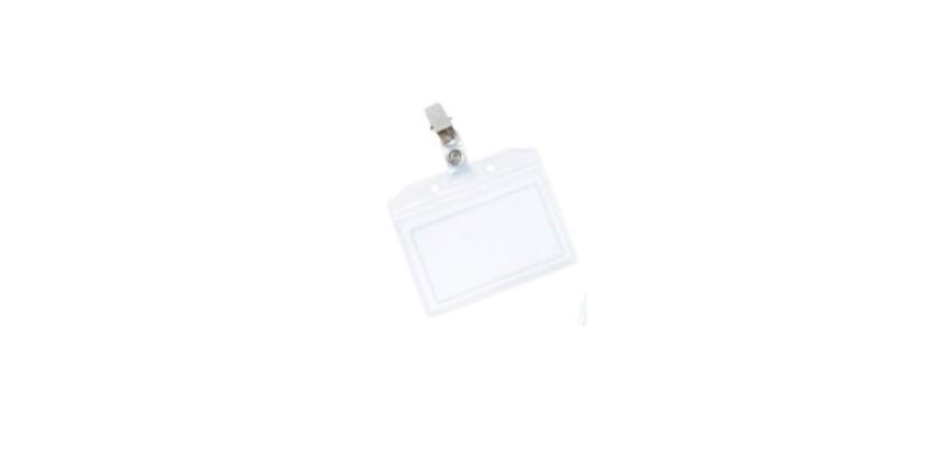 PORTABADGE CON CLIP IN PVC FLESSIBILE – MM 91X64