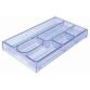 TRAY PORTAOGGETTI -  - AZZURRO TRASPARENTE 257X156X34 MM  FORMATO COMPATTO E DI POCO INGOMBRO (CONF. 10)