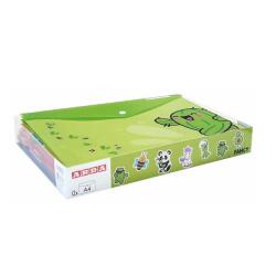 Busta con bottone formato A4 Fancy in 6 colori assortiti