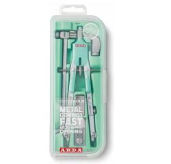 Balustrone Fast Pastel kit in compact-box composto da compasso  prolunga  adattatore  ricambi e temperamine apertura rapida pinze e 2 snodi