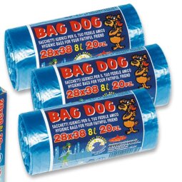 ROT.FASC.PIEGA STELLA DOG BAG BLU NOTTE METALLIZZATO 28X38 PZ.20 10 MYCRON HDPE