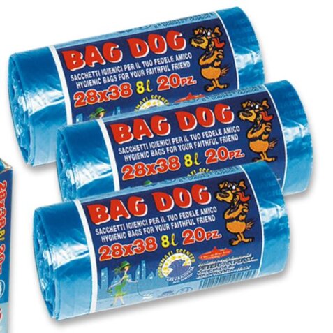 ROT.FASC.PIEGA STELLA DOG BAG BLU NOTTE METALLIZZATO 28X38 PZ.20 10 MYCRON HDPE