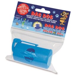 CONF. DISTRIBUTORE COLORI ASSORTITI BAG DOG BLU NOTTE METALLIZZATO HDPE 25X35 PZ.20 10 MYCRON