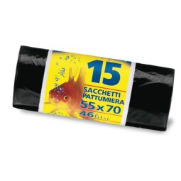 FASC. PIEGA A C P.R. ROT. PATTUMIERA NERO 55X70 PZ.15  9 MYCRON HDPE